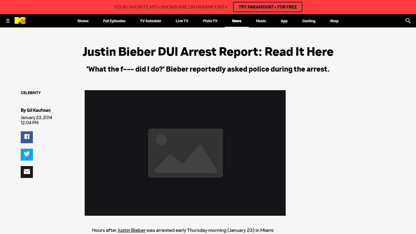 Justin Bieber DUI Arrest Report: Read It Here - MTV - MTV News