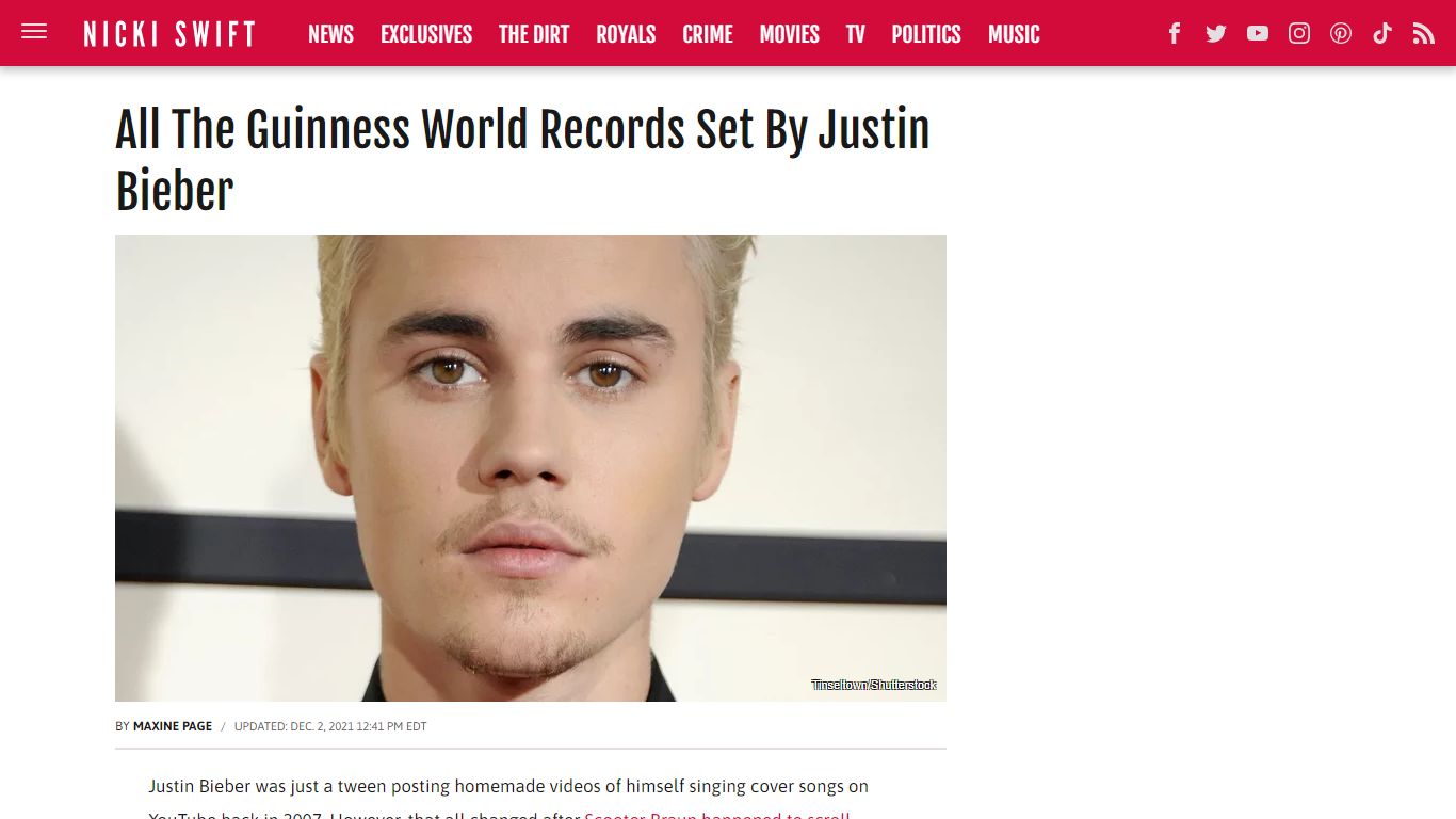 All The Guinness World Records Set By Justin Bieber - NickiSwift.com